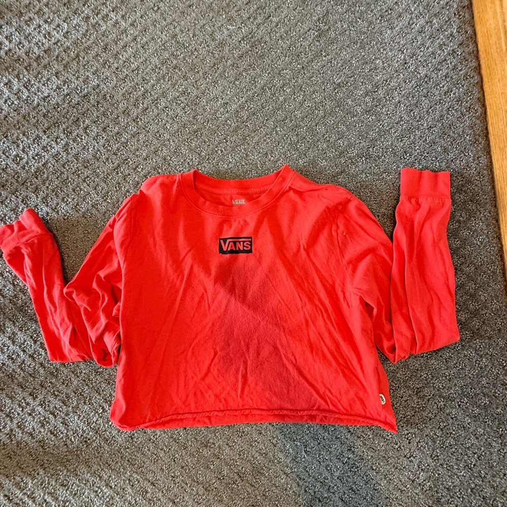 Vans Bold Red Cropped Long Sleeve
